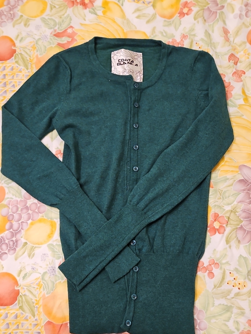 Costa Blanca Forest Green Button-Front Cardigan